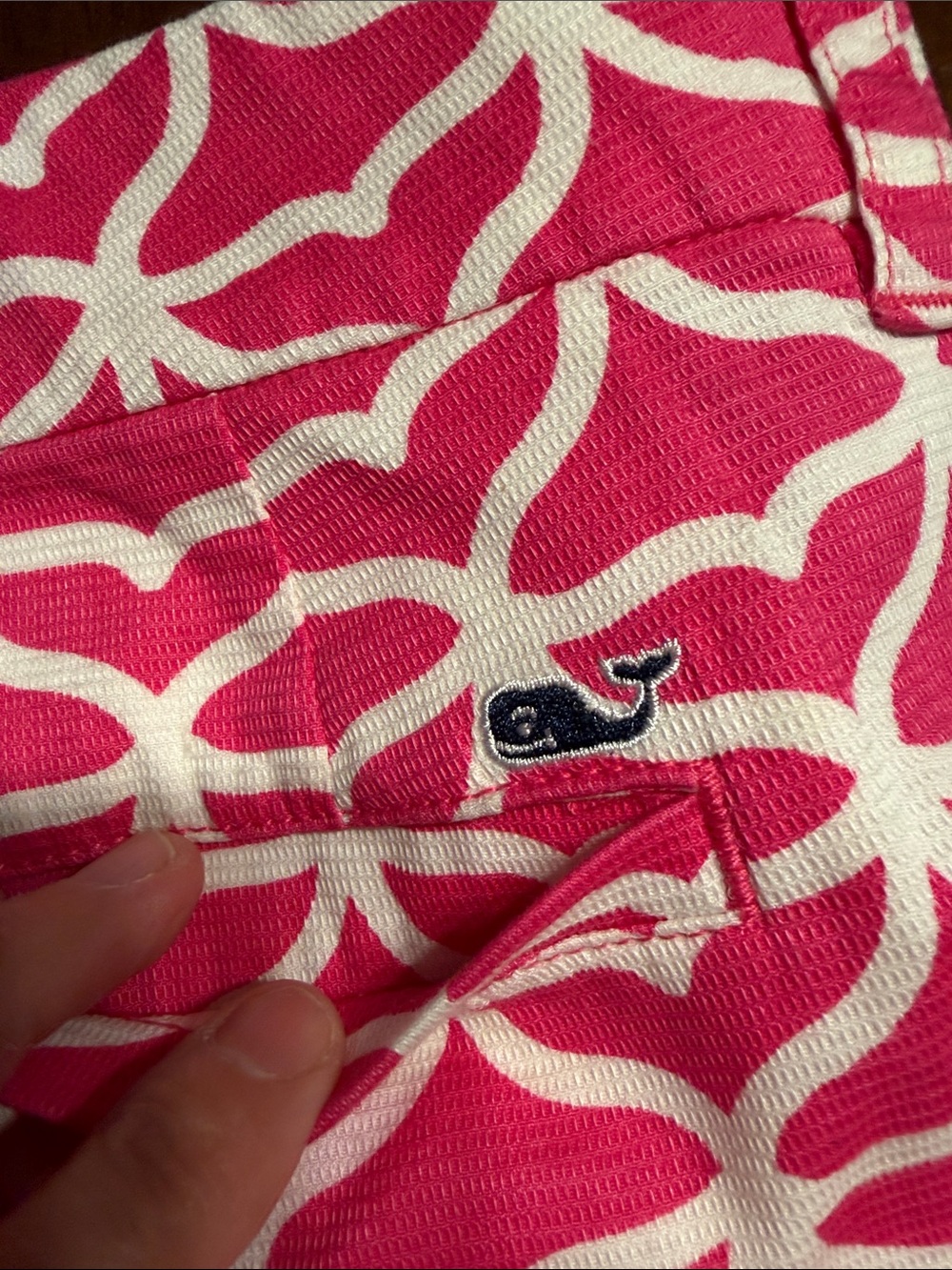 Vineyard Vines Hot Pink & White High-Waist Patterned Shorts - Picture 5 of 6